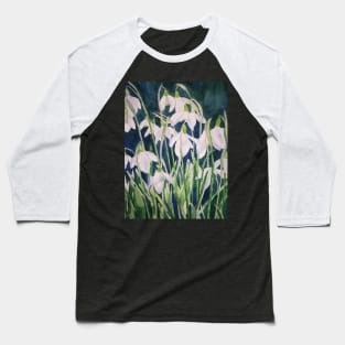 Snowdrops watercolour painting Baseball T-Shirt